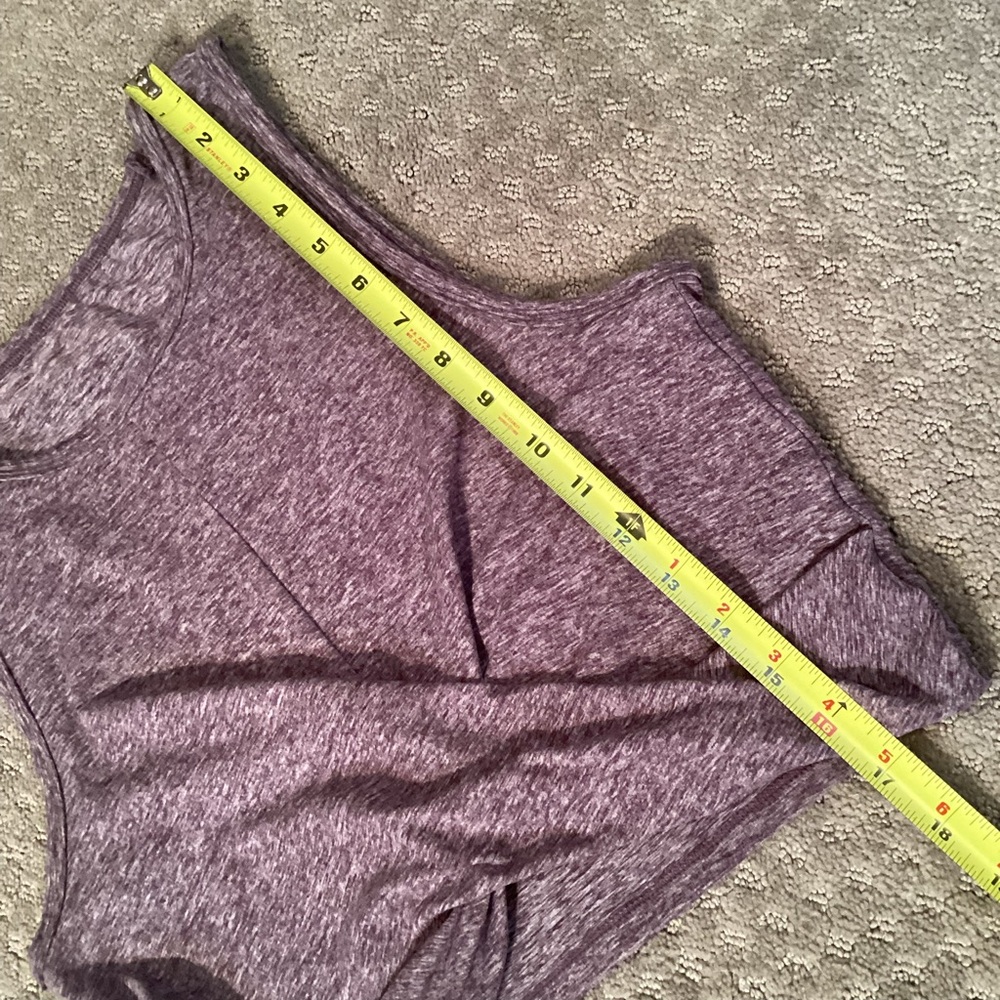 Heathered Purple Twist-Front workout/athletic top, sleeveless, M - Picture 6 of 7